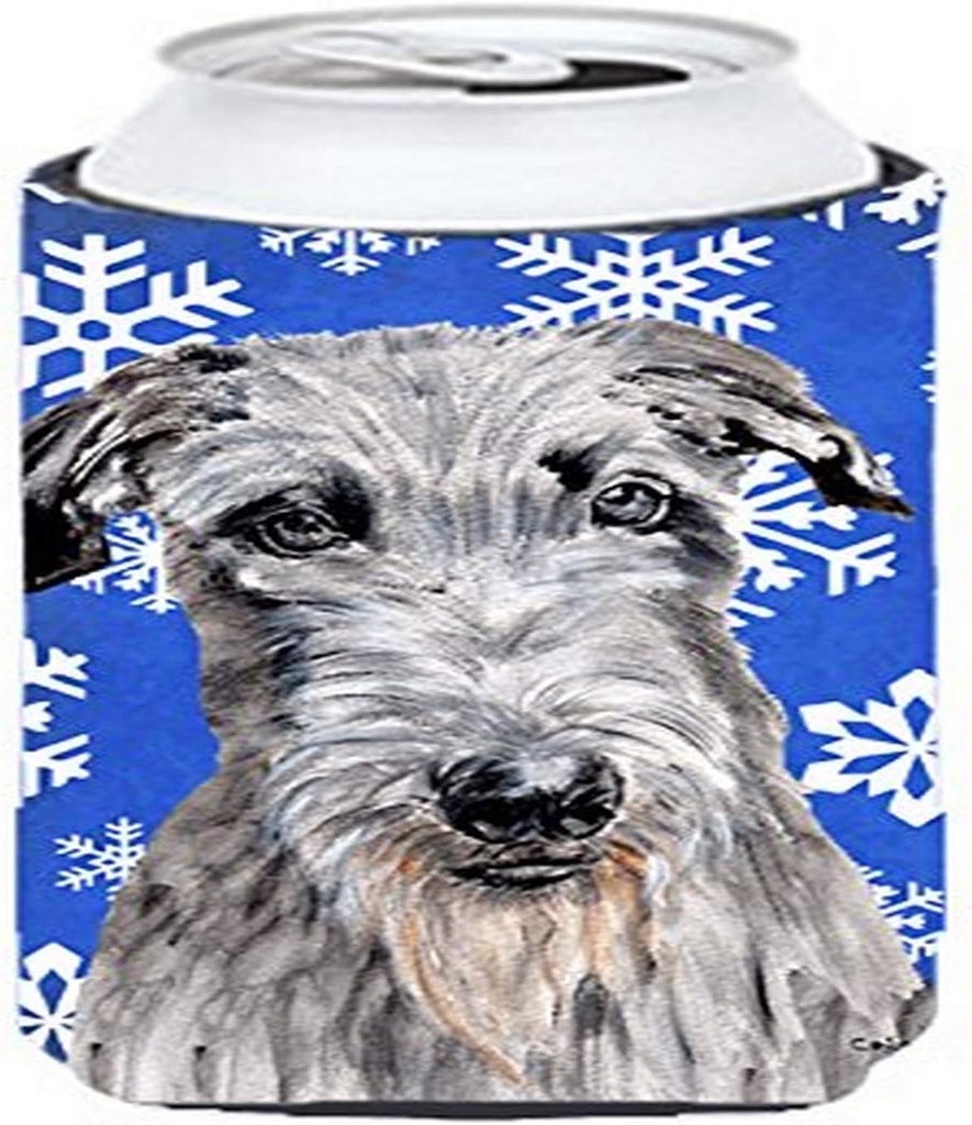 Caroline's Treasures SC9778TBC Scottish Deerhound Winter Snowflakes Tall Boy Hugger Can Cooler Sleeve Hugger Machine Washable Drink Sleeve Hugger Collapsible Insulator Beverage Insulated Holder