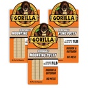 Gorilla Mounting Putty, Natural Tan Color, 84 Pre-Cut Squares (Pack of 3) - Non-Toxic Removable & Repositionable Wall Putty