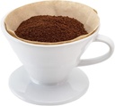 Restaurantware Restpresso 17 Ounce Coffee Dripper 1 Reusable Coffee Cone - With Drip Hole Retains Heat White Ceramic Pour Over Coffee Dripper For Home Cafe Or Restaurants