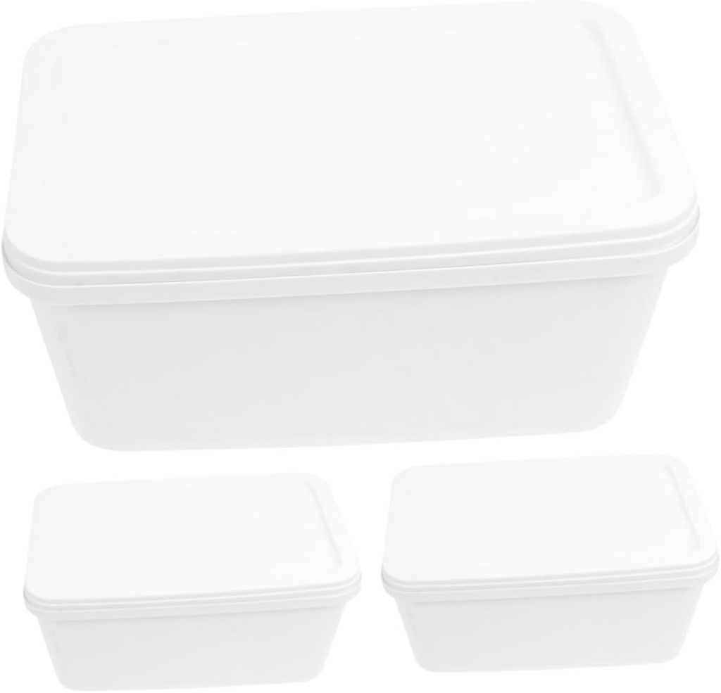 iplusmile 3Pcs Ice Cream Freezer Containers Food Grade Dessert Preservation Boxes with Sealed Design Large Storage Holders for Homemade Ice Cream and Kitchen Use