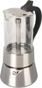 Yctze Pot, Crystal Glass Top Stainless Steel Stovetop Pot Classic Italian Coffee Maker Coffee Dripper Brewer 6 Cups for Home Traveling Cafe