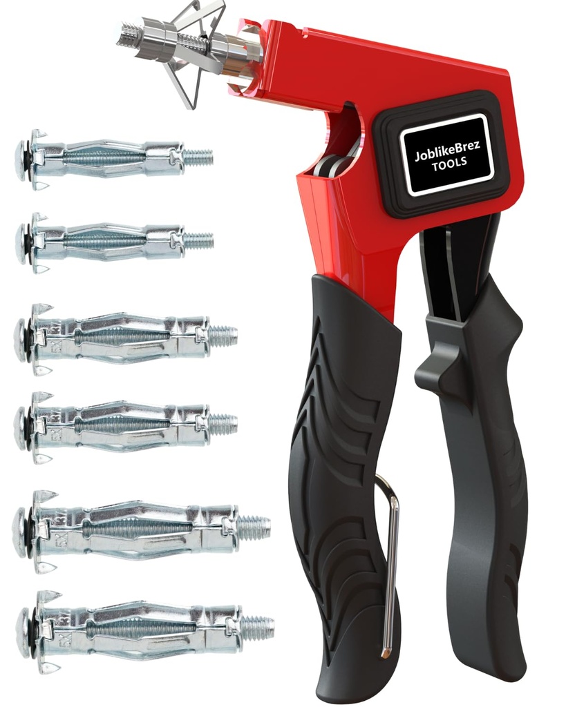 Molly Bolts for Drywall Plaster Walls (0.12"-1.28"), 34 PCS in 3 Sizes, Heavy Duty Hollow Wall Anchors with Setting Tool, Perfect for TVs, Curtain Rods, Mirrors, Towel Racks, Up to 55 lbs