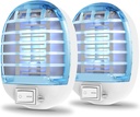 Bug Zapper Indoor, Electronic Fly Trap Insect Killer, Mosquitoes Killer Mosquito Zapper with Blue Lights for Living Room, Home, Kitchen, Bedroom, Baby Room, Office(2 Packs)