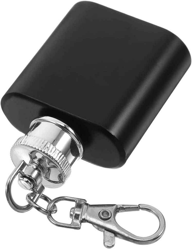 Ciieeo Mini Keychain Hip Flask Stainless Steel Portable Liquor Holder for Outdoor Activities Travel Friendly for Hiking Camping and Home Gatherings