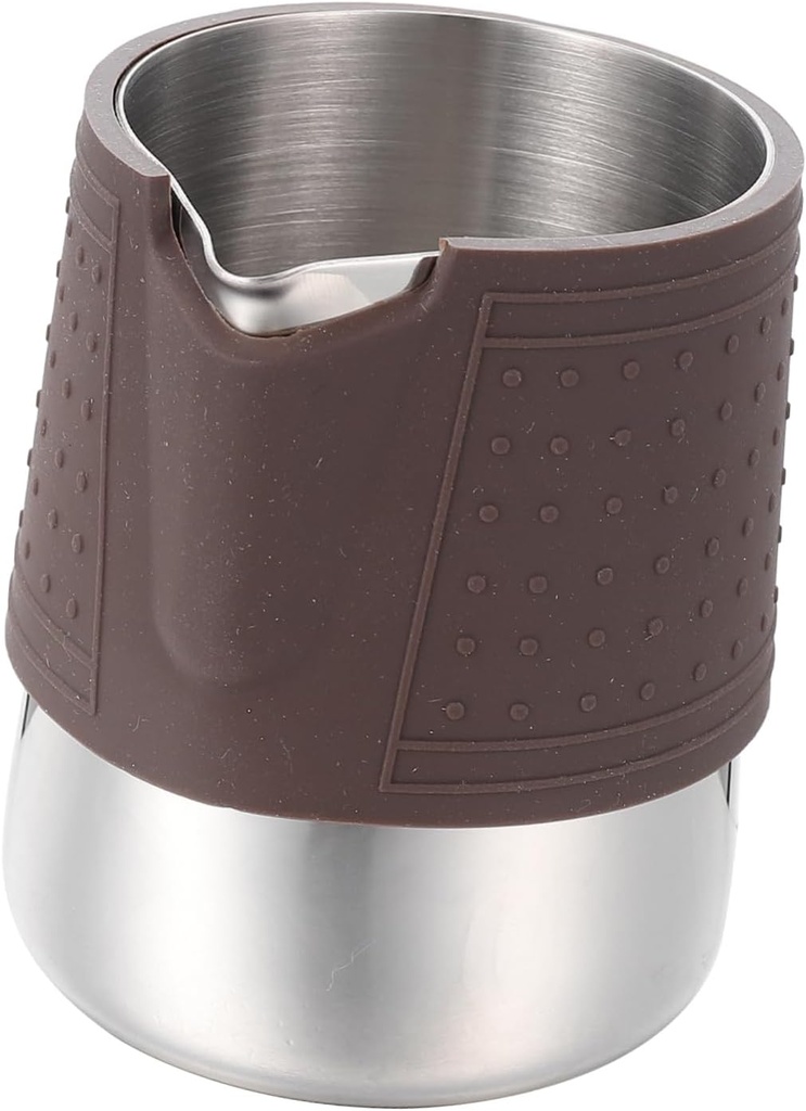BESTYASH Stainless Steel Milk Frothing Pitcher with Protective Silicone Cover Coffee Frother Cup for Latte Art Wide Mouth Milk Steaming Container Practical Coffee Lovers