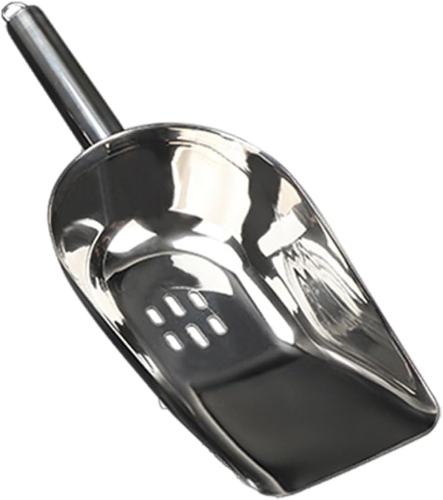 Stainless Steel Ice Shovel Ice Cube Scoop Slotted Serving Scoopers for Party Alternative Machine Scoop