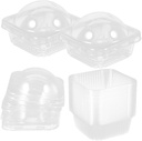 50Pcs Clear Cupcake Containers with Dome Lids Food Grade Transparent Round Dessert Boxes for Weddings Showers Birthday Parties Portable Packaging for Egg Yolk and Treats