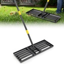 HOSKO Lawn Leveling Rake, Heavy Duty 27"x10" Ground Leveler with 6FT Adjustable Handle for Yard Garden Lawn Leveling, Soil Sand Spreading Dirt Top Dressing, Lawn Level Tool