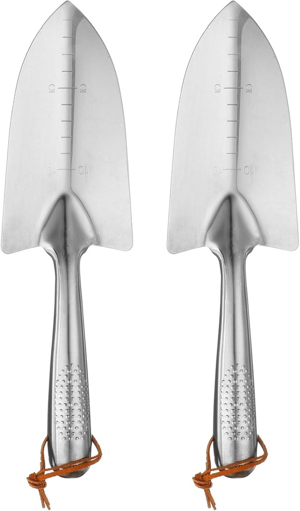 HARFINGTON Garden Hand Shovel 11.4 x 3.3 Stainless Steel Depth Marks Transplanting Trowel with Handle Garden Tools for Gardening Weeding Planting