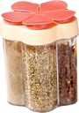 5 in 1 Seasoning Jar, Travel Container, Travel Shaker for Kitchen Home (Red)