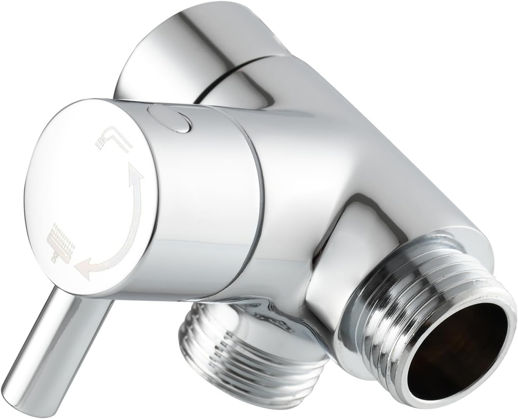 Tecmolog Shower Adapter Brass G1/2 Shower Arm Diverter Chrome for Handheld Shower Head and Fixed Shower Head