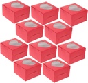 KICHOUSE 10pcs Muffins Box Cupcake Carrier Holder Bakery Boxes with Carrier Holder and Cake Box
