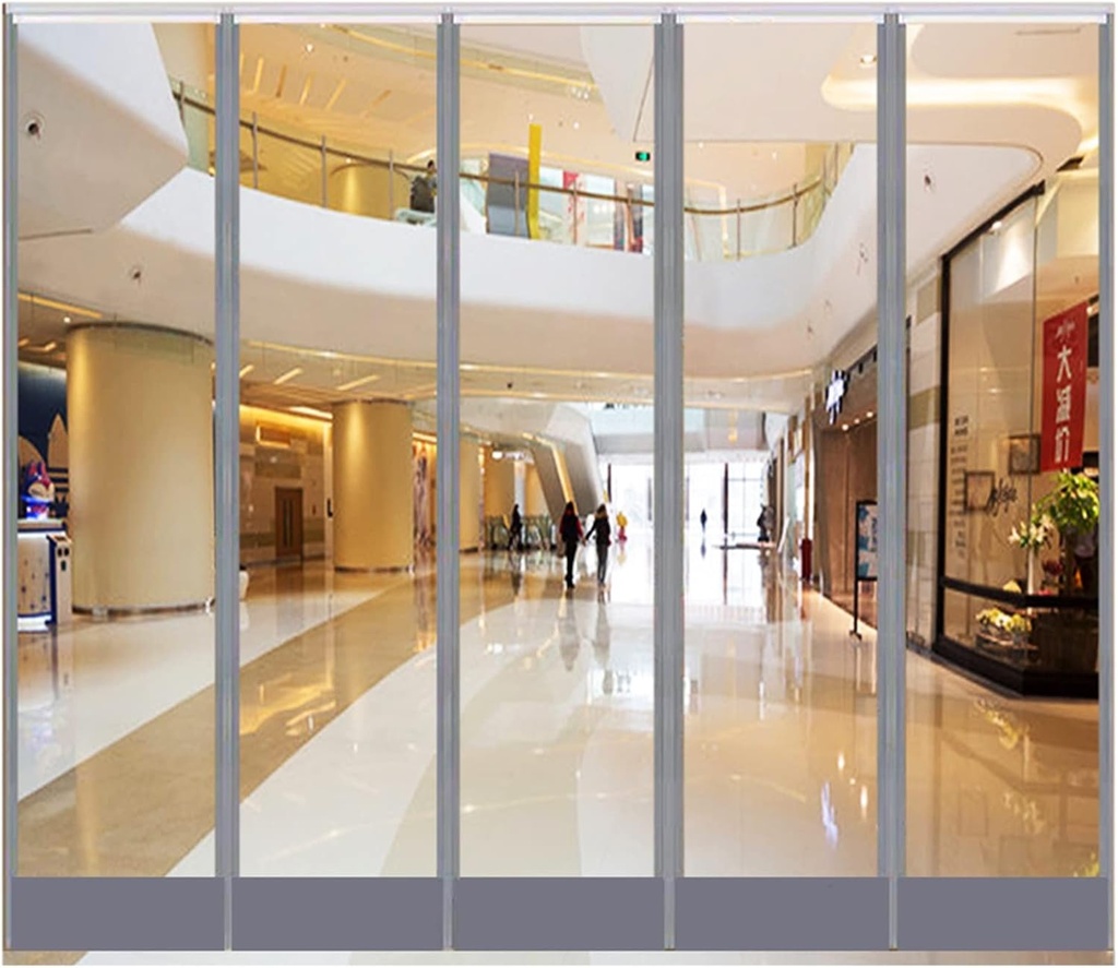 Thermal Insulated Door Curtain Transparent, Heavy Duty Soundproof Screen Door Cover, Magnetic PVC Doorway Curtain Cold Protection Cover Barrier Reduce Noise, for Patio, Restaurants, Hotels