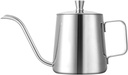 GWHOLE Small Pour Over Gooseneck Coffee Kettle Long Narrow Drip Spout Coffee Tea Pot for Stove Top - Silver, 350ML/12 Oz