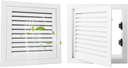 12 x 12 inch - Gable Vent with Push-Button Switch - Aluminum Alloy - White - Good Ventilation - Inside Dimensions: 10 x 10 inch