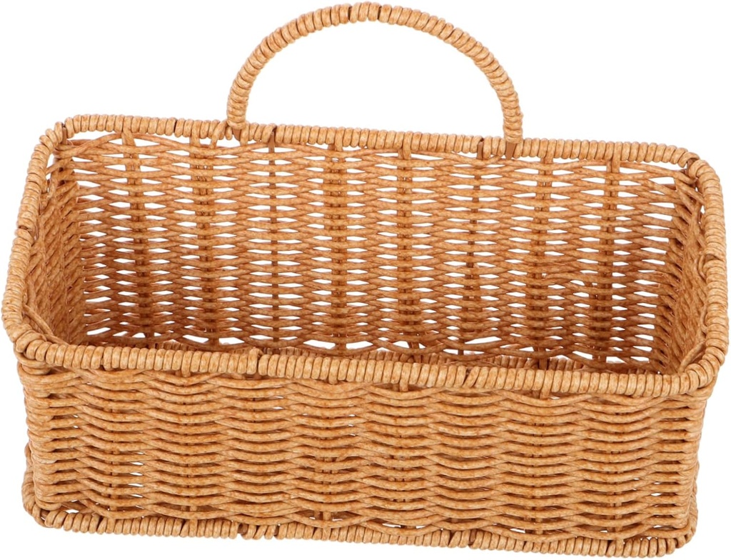 Handwoven Rattan Wall Hanging Basket Decorative Storage Fruit Basket Boho Wall Decor Small Wicker for Kitchen Onion Garlic Storage Rustic Decor for Home