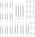 Bilillo 14 Pcs Plate Hangers for Wall - 8/10/12/14/16 Inch Invisible Plates Hanger, Stainless Steel Plate Holders with 14 Pieces Wall Hooks for 7.5 to 19.5 Inch Decorative Plates and Arts (Black)