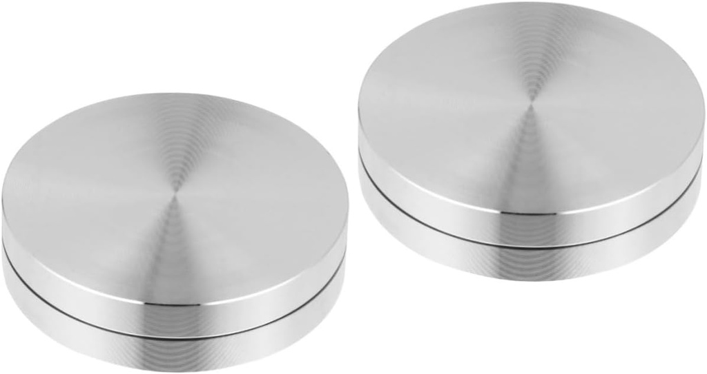 Zerodeko 2pcs Aluminum Alloy Turntable Bases Cake Tray Round Cake Carrier Rotating Table Stand Bearings