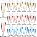 Plastic Champagne Flutes 40 Pack, 5.5 Oz Clear Disposable Plastic Champagne Glasses, Wine Glasses Cups for Wedding Celebration Birthday Party Wine Tasting New Years Eve Party Supplies