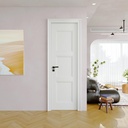 24"x80" CARB P2 Pre-Built Solid Core & Pre-Finished & Paintable Wood Doors, Interior Door for Bedroom, 3-Panel Solid Molded Swing Door Slab for Pantry, Barn Doors