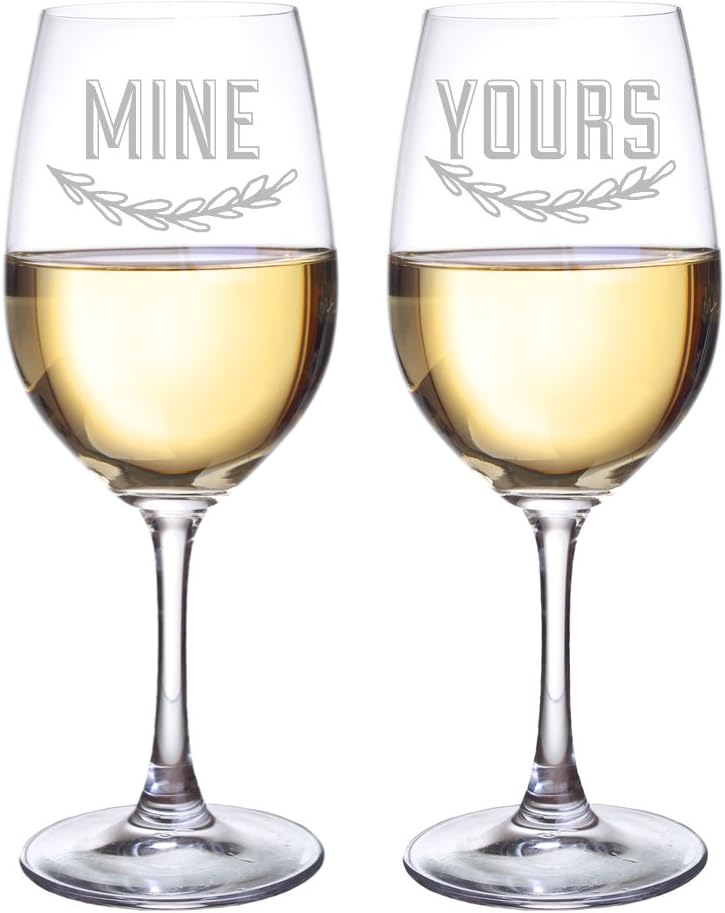 Mine and Yours Wine Glasses, Set of 2