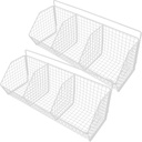 2pcs Hanging Kitchen Storage Basket Wall-mounted Wire Organizer for Vegetables and Fruits Easy to Clean for Kitchen and Pantry Decor