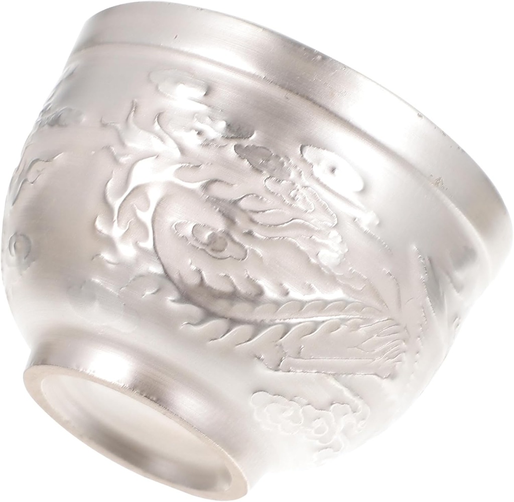 1pc Vintage Chinese Style Silvered Kung Fu Teacup Elegant Single Cup for Tea Sake for Gatherings Weddings and Special Occasions