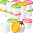 50 Pack 3oz Mini Homemade Ice Cream Containers with Lids Freezer Storage Tub Homemade Ice Cream Container Reusable Leakproof Plastic Dessert Bowls for Sorbet