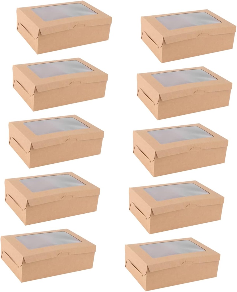 Cupcake Box 6 Cavities Paper Windowed Lids Cake Cups Lids Containers for Home Party