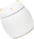 Alipis Mini Cat Ceramic Tea Jar with Lid Cute Design Porcelain Storage Canister for Kitchen Office Home Airtight Food Container for Tea Candy Treats