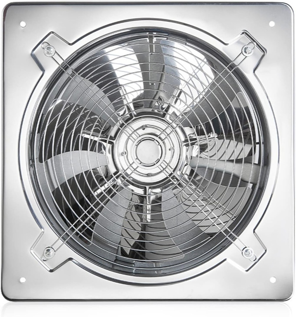 Exhaust Ventilation Fan 6/8 inch Exhaust Fan Stainless Steel Wall Window Mounted Vent Fans Strong Ventilation Fan with Automatic Check Valve for Bathroom，8inch-US