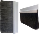 JaCor Heavy-Duty 3 in. Nylon Brush Seal Weatherproofing, 3.0 in. Brush Seal x 1.2 in. Straight Holder x 8 ft Long