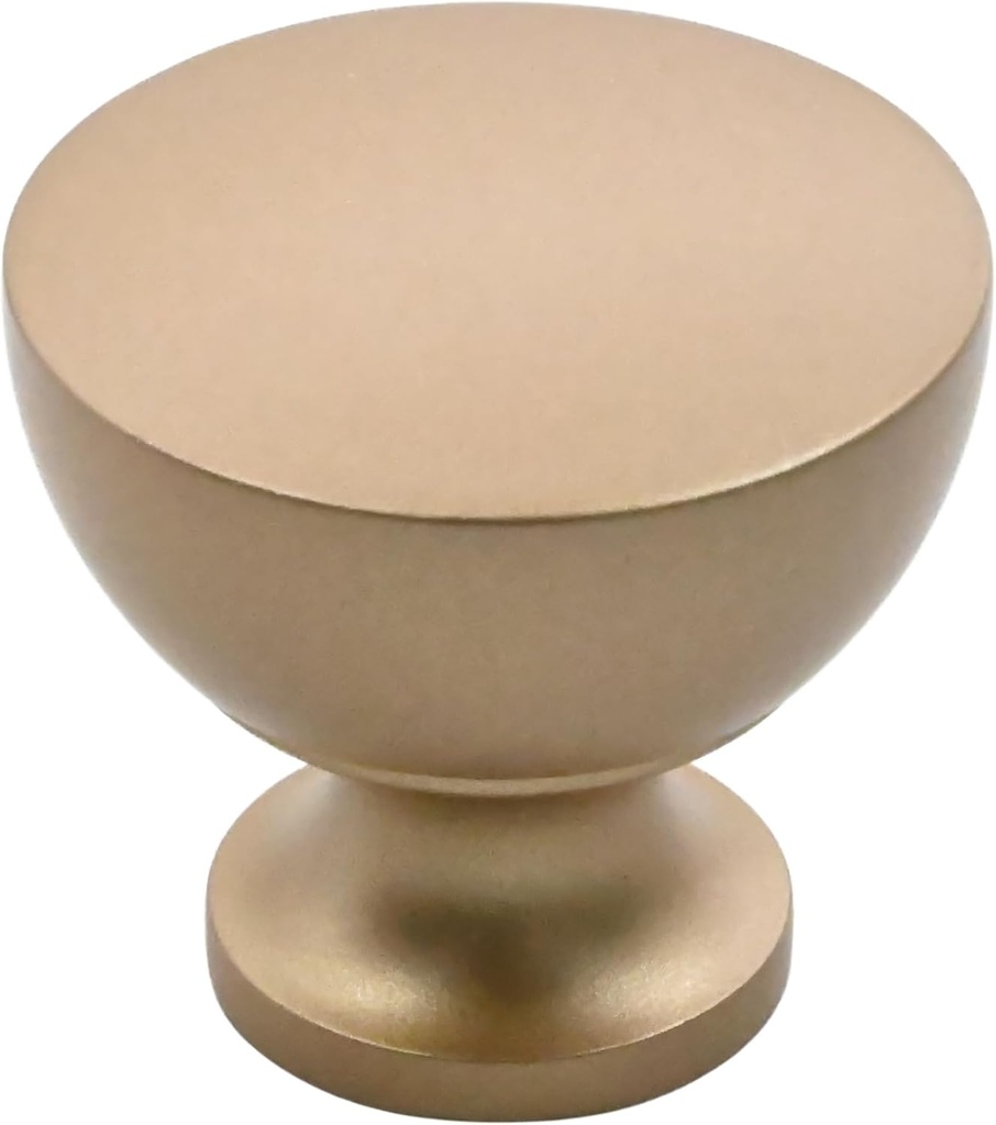 Alzassbg 5 Pack Champagne Copper Cabinet Knobs, 1-1/4 Inch(31.5mm) Diameter Flat Round Kitchen Knobs for Cabinets and Drawers AL6013SCG