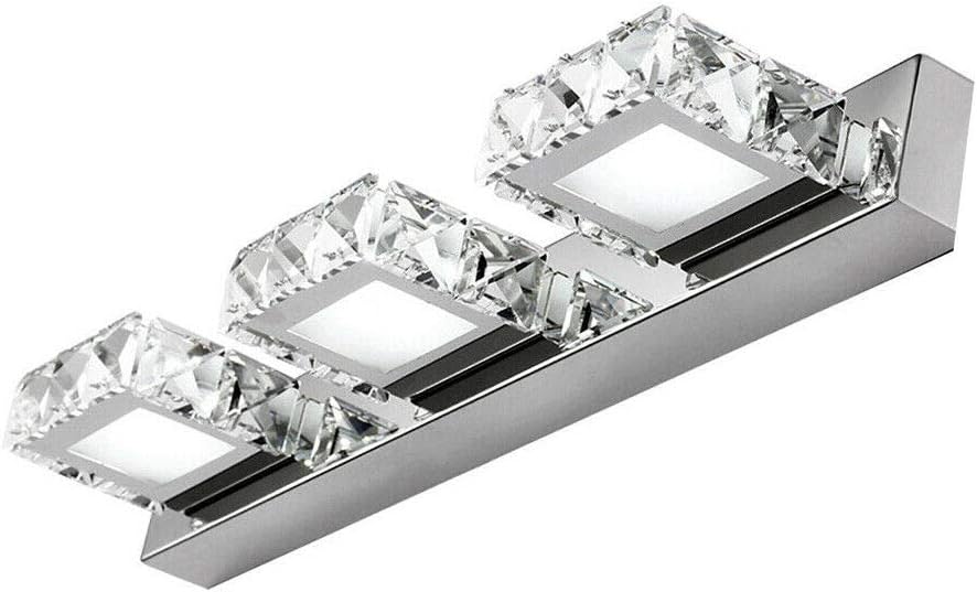 Vanity Light 3 LED Acrylic Crystal Mirror Front Lamp Wall-Mounted Make Up Lamp for Bathroom Vanity Toilet Wall Light Lighting Fixture Decor Accessories (9W)