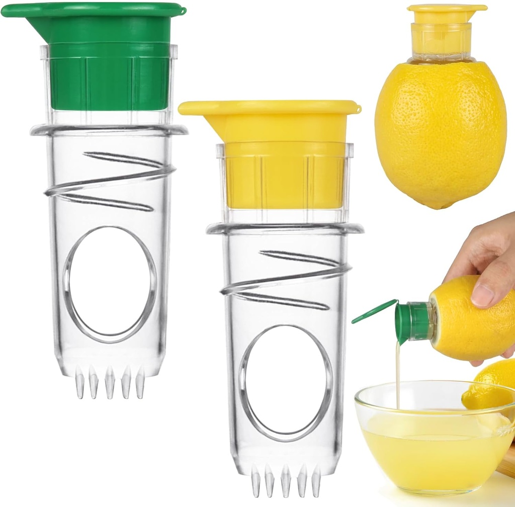 2 Pack Lemon Squeezer, Manual Screw Top Lemon Juicer with Pour Spout, Portable Lime Squeezer for Cocktails, Citrus
