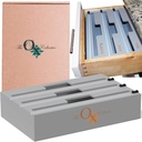 3 in 1 Grey Bamboo foil dispenser with cutter - cling wrap dispenser with cutter for drawer, plastic wrap dispenser for kitchen drawer organization and storage