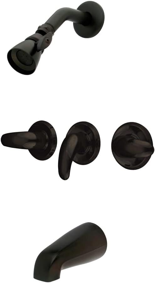 Kingston Brass KB235LL Tub and Shower Faucet with 3-Legacy Lever Handle, Oil Rubbed Bronze