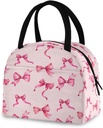 Pink Bows Insulated Lunch Bag for Women & Men - Waterproof Reusable Cooler Tote for Work, Picnic, Beach or Travel Lunch Box#557
