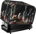 Wine Glasses 2 Slice Toaster Covers Bread Machine Cover Quilted Dustproof Fingerprint Protectors Small Washable Appliance Cover Bread Maker Dust Protection Universal Size