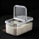 LivLab Mker Rice Storage Container -10Lbs/1.3Gal/6KG Rice Container Airtight Grain Dispenser Kitchen Pantry Organizer with Measuring Cup, BPA-Free, Clear Design for Dry Food