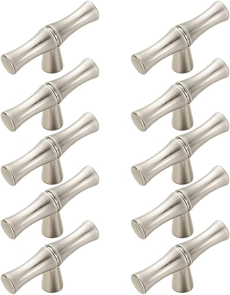 10pcs Cabinet Knobs Handles Bamboo Shape Kitchen Cupboard Dresser Closet Drawer Door Pulls Single Hole