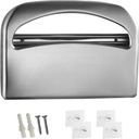 CALIDAKA Toilet Seat Covers Dispenser,Wall Mounted Stainless Steel Toilet Seat Cover Holder,Half Fold Toilet Seat Cover Dispenser Wall Mount,No Drill,for Commercial and Residential Use(Silver)