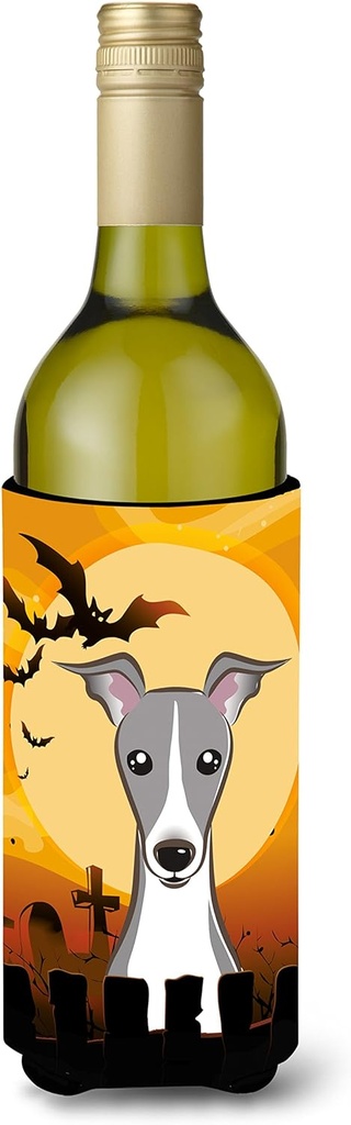 Caroline's Treasures BB1794LITERK Halloween Italian Greyhound Wine Bottle Hugger Bottle Cooler Sleeve Hugger Machine Washable Collapsible Insulator Beverage Insulated Holder