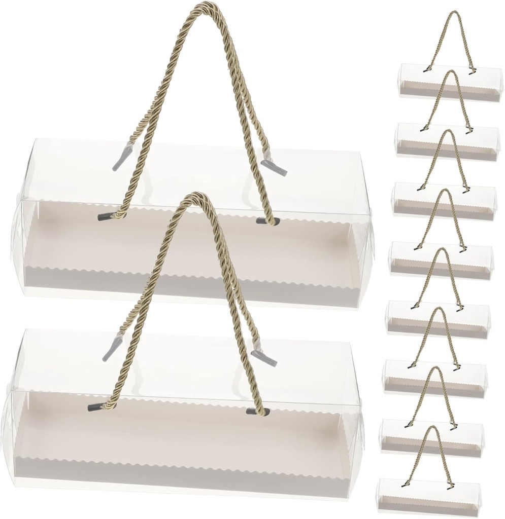 10pcs Clear Portable Cake Carrier Handle for Storing Desserts and Cakes for Parties and Celebrations