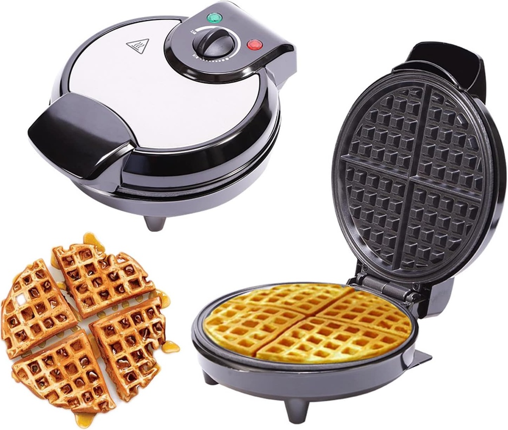 Waffle Maker Iron Machine 1200W, Large Capacity, Non-Stick Coating, Adjustable Temperature, Electric Baking Pan, Frying Pan, Quick Breakfast, Kitchen Cooking Tool
