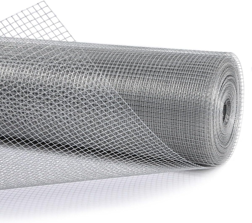 Trenk 1/4 Inch Hardware Cloth 48" x 50' 23 Gauge, Galvanized Wire Mesh Roll and Chicken Wire Fencing for Garden Fence, Rodent Wire, and Welded Wire Fencing Applications