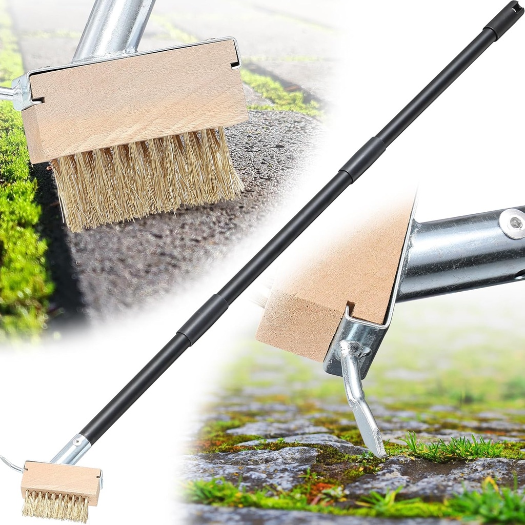 Paver Weed Removal Tool, Crack Weeder Puller Tool Moss Remover with 45" Steel Long Handle Crevice Cleaning Tool for Patio, Sidewalk, Deck, Driveway, Pavers, Walkways and Stone Joints