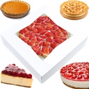 BAKELUV Pie Boxes 10x10x2.5 Inch | White / 25 pcs/Auto-Popup | Bakery/Pastry/Treats/Cookies/Cheesecake/Cake/Muffins/Donuts