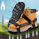 Lawn Aerator Shoes, Upgrade 2.4" Heavy Duty Spike Aeration Shoes Lawn with Adjustable Hook&Loop Straps, Easy Installation One-Size-Fits-All Grass Aerators for Yard Lawns Soil Patio (Black)