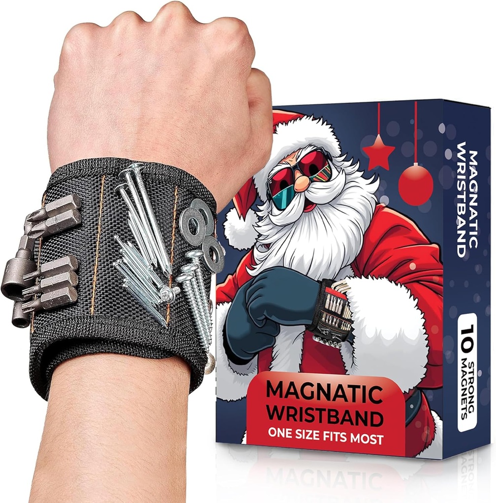 Gifts for Men Stocking Stuffers for Women Christmas - Magnetic Wristband for Holding Screws White Elephant Gifts for Adults Gifts for Men Who Have Everything Tools Dad Teens Husband Boyfriend